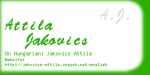 attila jakovics business card